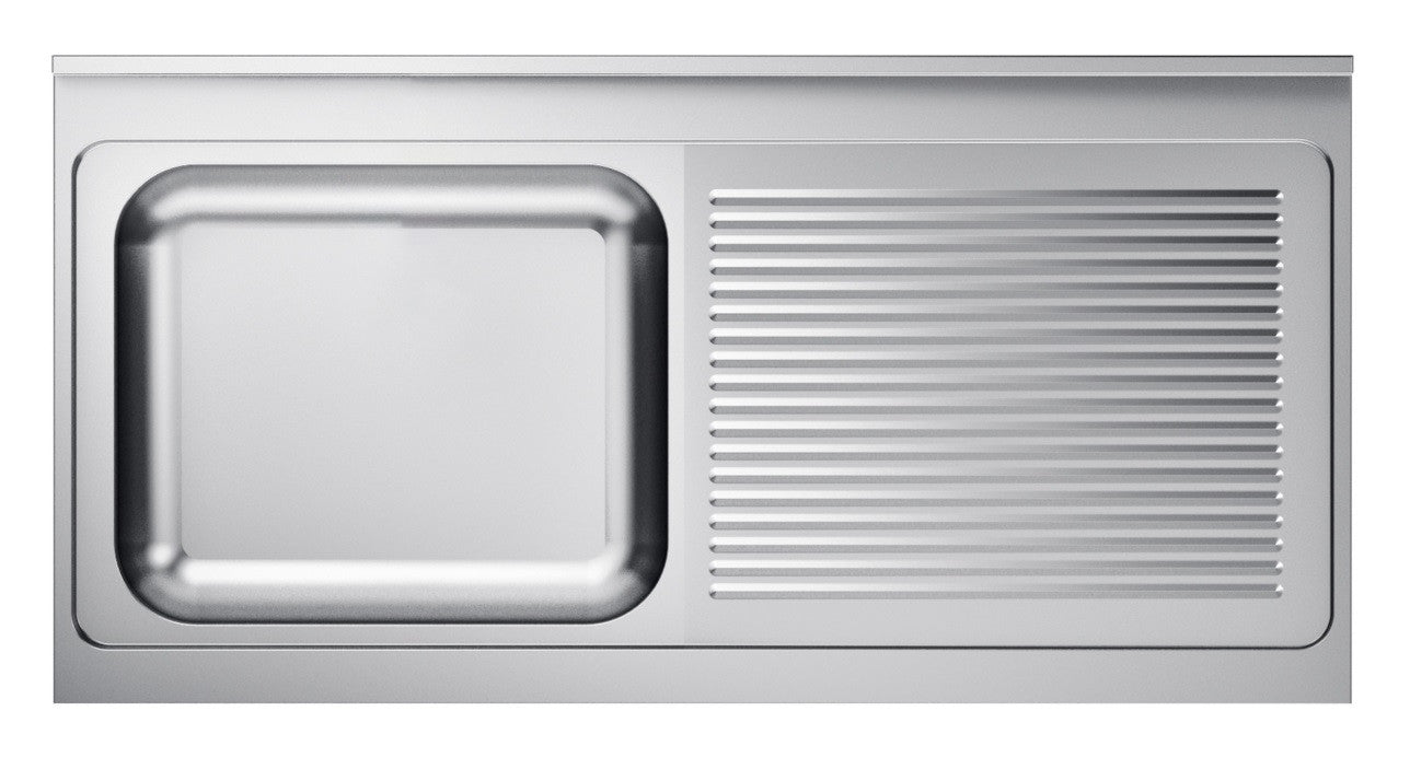 Evier à gauche 1400x 700 mm inox Combisteel - Table inox avec étagère professionnel CHR - matériel cuisine pro - Cuistéo
