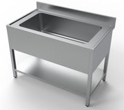Bloc-évier 1200 960x700x300 mm Combisteel - Table inox avec étagère professionnel CHR - matériel cuisine pro - Cuistéo