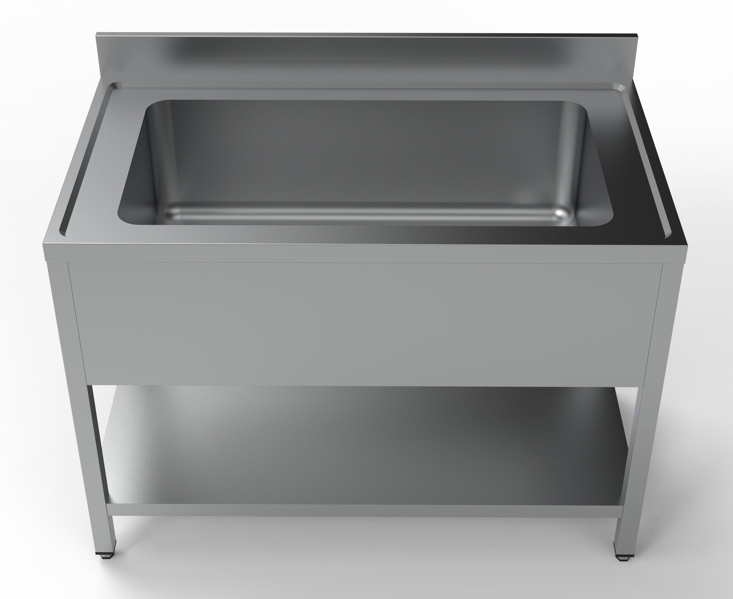 Bloc-évier 1200 960x700x300 mm Combisteel - vue 2 - Table inox avec étagère pro CHR - Cuistéo