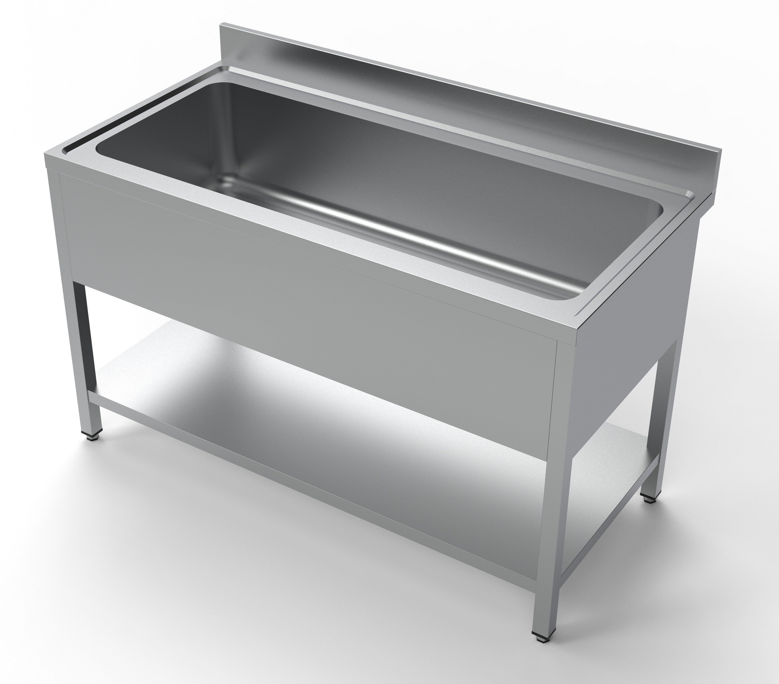 Bloc-évier 1400 1280x700x300 mm Combisteel - Table inox avec étagère professionnel CHR - matériel cuisine pro - Cuistéo