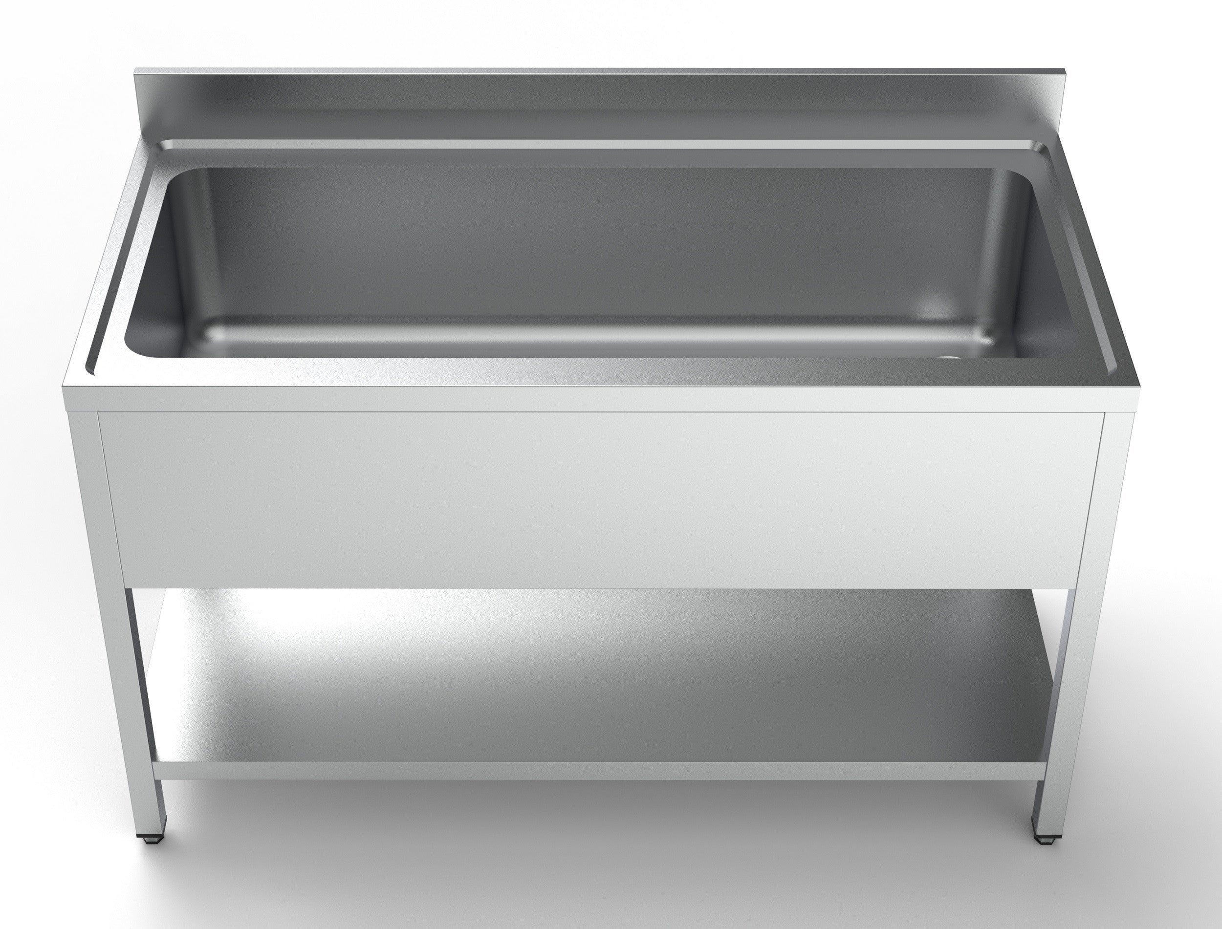 Bloc-évier 1400 1280x700x300 mm Combisteel - vue 2 - Table inox avec étagère pro CHR - Cuistéo