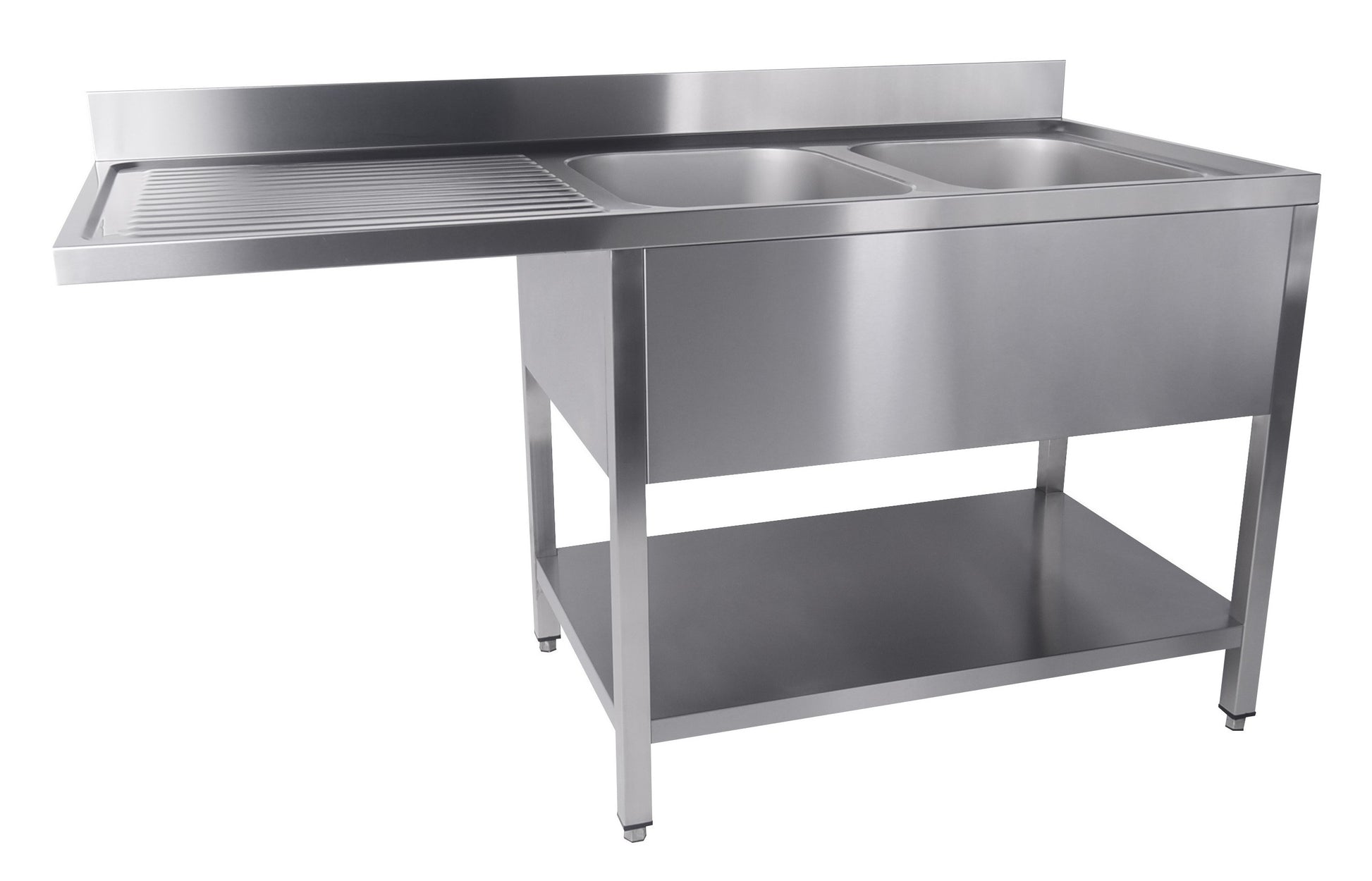 700 bloc-évier étagère lave-vaisselle démontable 2 à droite 1600 inox 400x700x300 mm Combisteel - Plonge inox lave-vaisselle professionnel CHR - matériel cuisine pro - Cuistéo