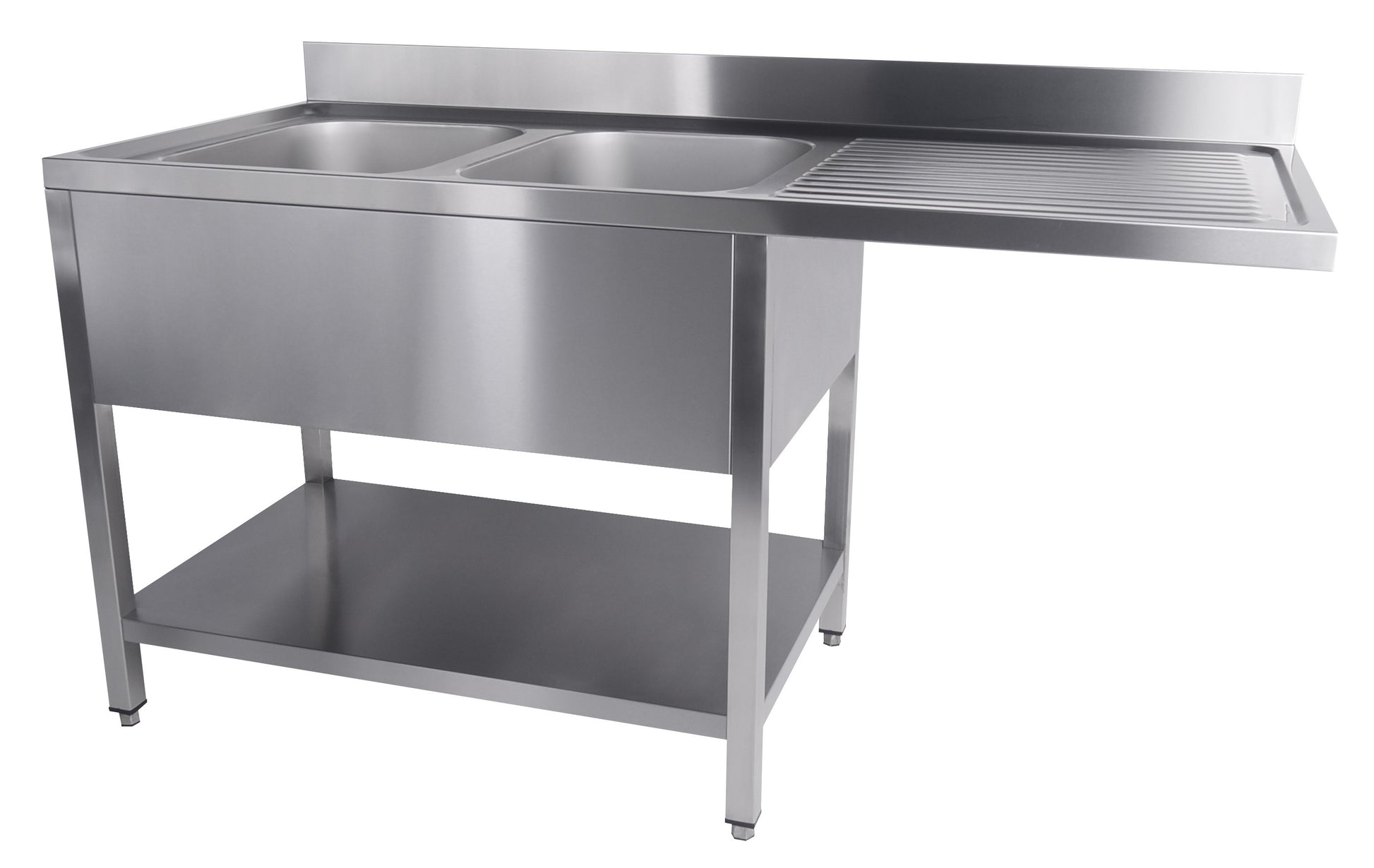 700 bloc-évier étagère lave-vaisselle démontable 2 à gauche 1600 inox 400x700x300 mm Combisteel - Plonge inox lave-vaisselle professionnel CHR - matériel cuisine pro - Cuistéo