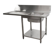 Table Lave-Vaisselle - 1600x821x786mm - 1 Bac Droite - Guide Panier Saro - Plonge inox lave-vaisselle professionnel CHR - matériel cuisine pro - Cuistéo