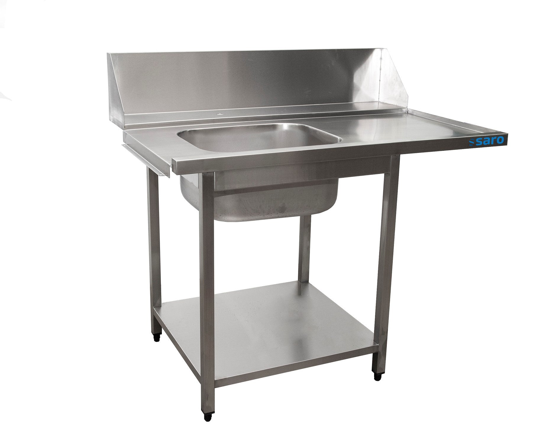 Table Lave-Vaisselle - 1200x821x786mm - 1 Bac Gauche - Guide Panier Saro - Plonge inox lave-vaisselle professionnel CHR - matériel cuisine pro - Cuistéo