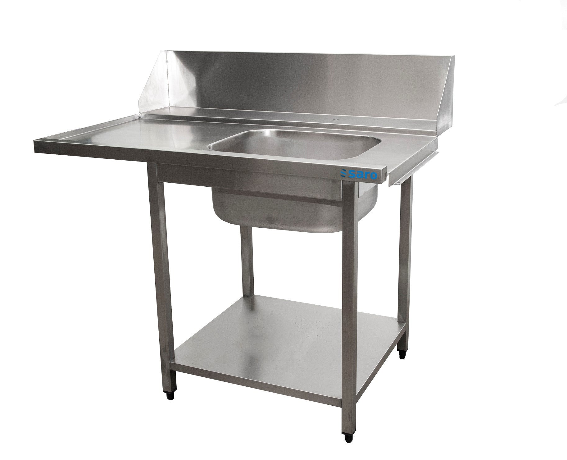 Table Lave-Vaisselle - 1200x821x786mm - 1 Bac Droite - Guide Panier Saro - Plonge inox lave-vaisselle professionnel CHR - matériel cuisine pro - Cuistéo