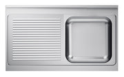 Evier à droite inox 1200X 600mm Combisteel - Table inox avec étagère professionnel CHR - matériel cuisine pro - Cuistéo