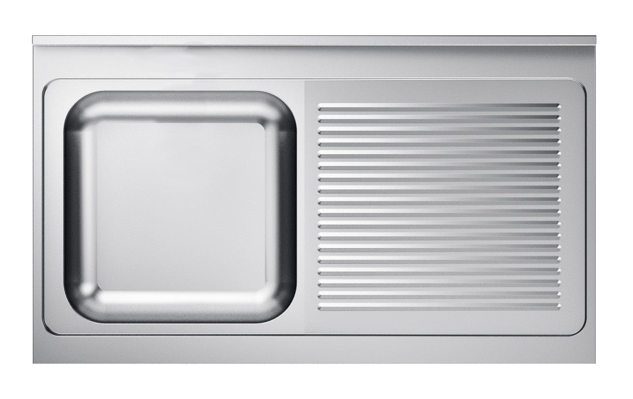 Evier à gauche inox 1200X 600mm Combisteel - Table inox avec étagère professionnel CHR - matériel cuisine pro - Cuistéo