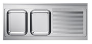 Evier 2 à gauche inox 2000x 600 mm Combisteel - Table inox avec étagère professionnel CHR - matériel cuisine pro - Cuistéo