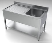 Bloc-évier droit avec étagère inox 600x700x320 mm Combisteel - Table inox avec étagère professionnel CHR - matériel cuisine pro - Cuistéo