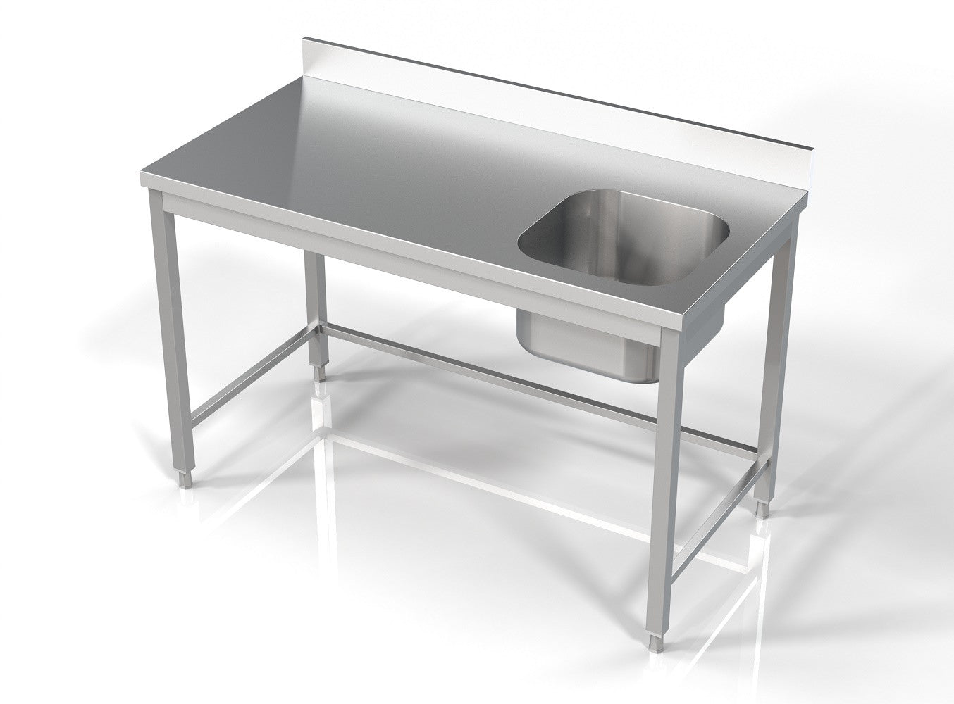 Bloc évier ouvert à droite 1400x700 Combisteel - Table inox avec étagère professionnel CHR - matériel cuisine pro - Cuistéo