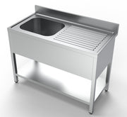 Plonge évier gauche ouvert 1 étagère inox 500x600x250 mm Combisteel - Table inox avec étagère professionnel CHR - matériel cuisine pro - Cuistéo