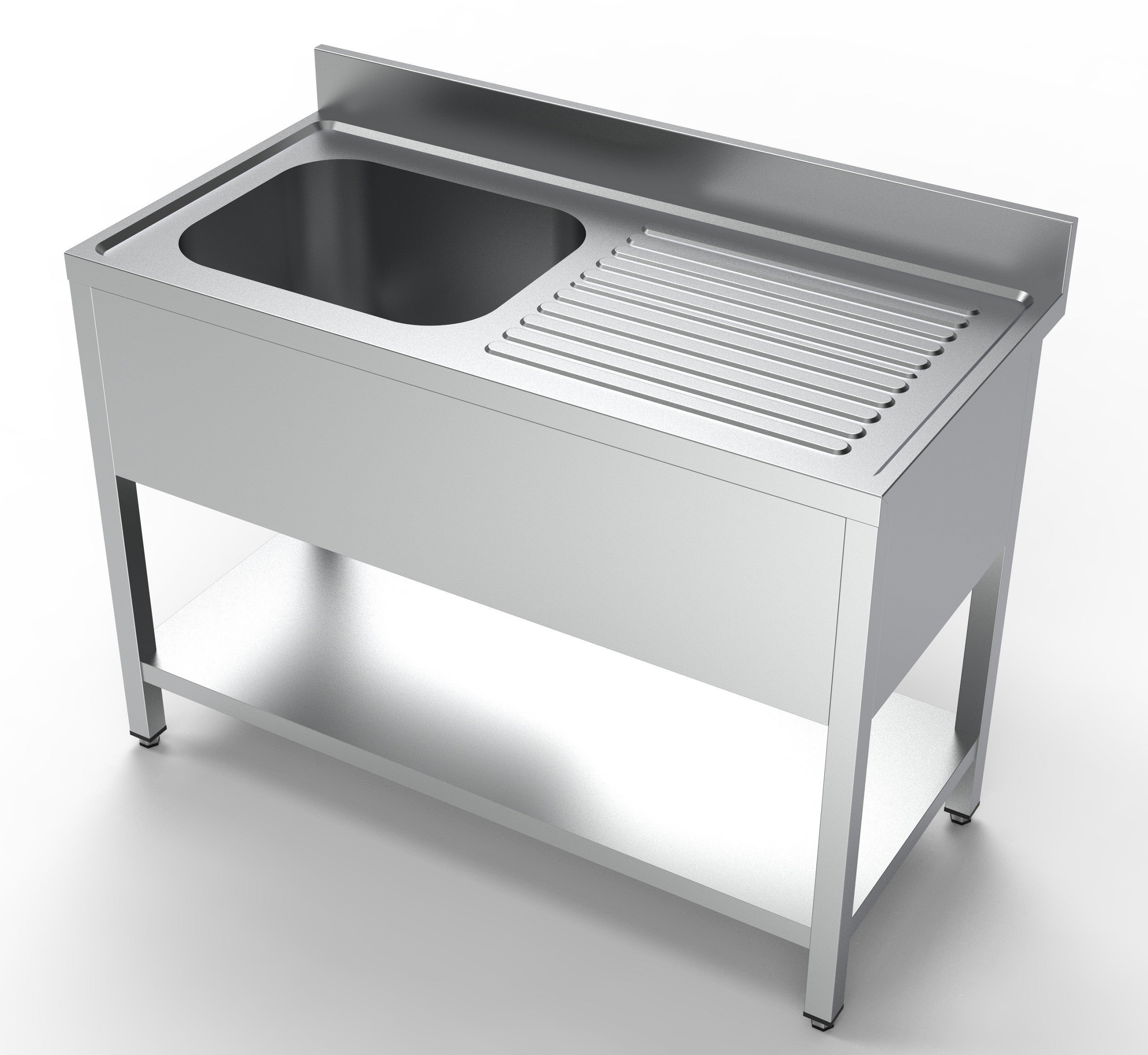 Plonge évier gauche ouvert 1 étagère inox 500x600x250 mm Combisteel - Table inox avec étagère professionnel CHR - matériel cuisine pro - Cuistéo
