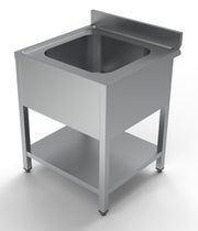 Plonge évier inox avec étagère 500x700x300 mm Combisteel - Table inox avec étagère professionnel CHR - matériel cuisine pro - Cuistéo