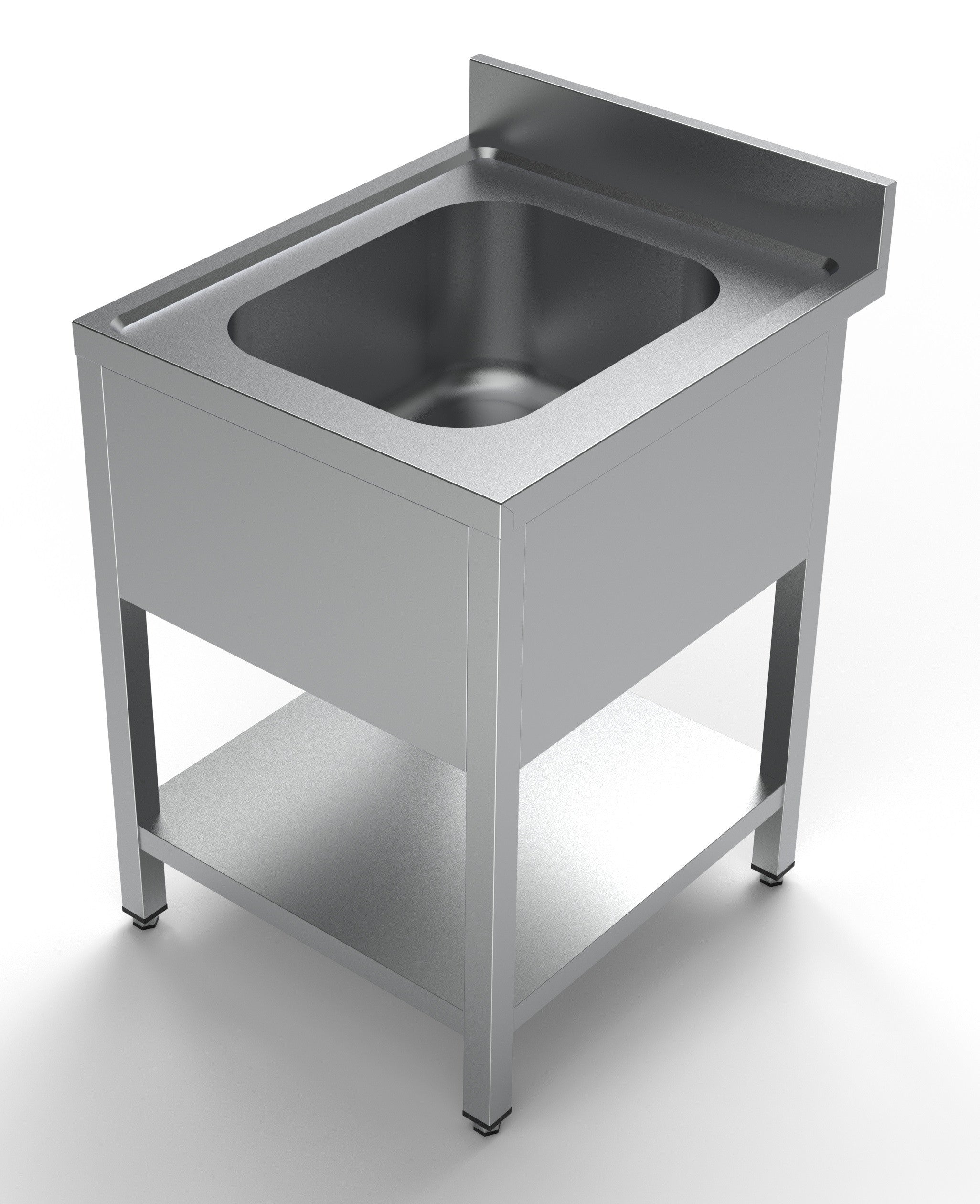 Plonge inox étagère sur pieds 600x700 mm Combisteel - Table inox avec étagère professionnel CHR - matériel cuisine pro - Cuistéo
