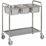 Chariot de service inox - 3x GN 1/1 + 1 niveau - Diamond