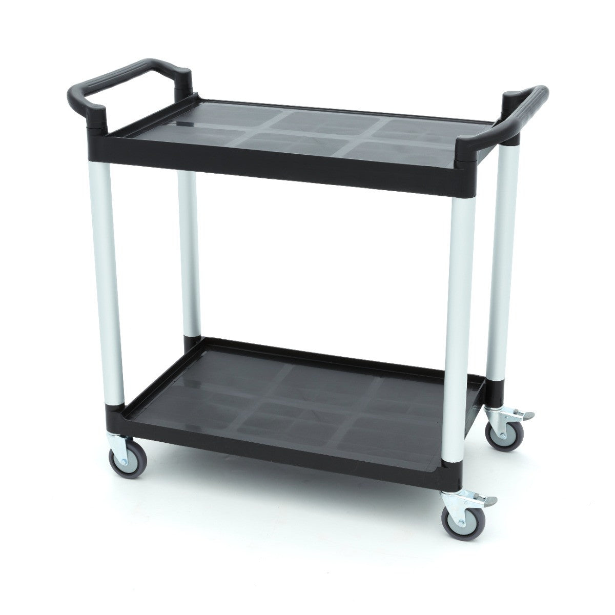 Chariot de service - 2 étagères en plastique - 103 x 50.5 cm inox 50 L Maxima - vue 4 - Chariot CHR inox pro CHR - Cuistéo