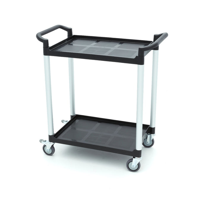 Chariot de service - 2 étagères plastique - 86.5x42.5 cm inox 50 L Maxima - Chariot CHR inox professionnel CHR - matériel cuisine pro - Cuistéo