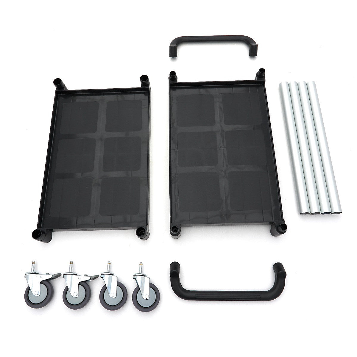 Chariot de service - 2 étagères plastique - 86.5x42.5 cm inox 50 L Maxima - vue 6 - Chariot CHR inox pro CHR - Cuistéo