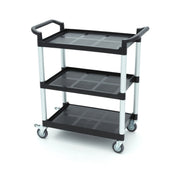 Chariot de service - 3 étagères en plastique - 86.5 x 42.5 cm inox 50 L Maxima - Chariot CHR inox professionnel CHR - matériel cuisine pro - Cuistéo