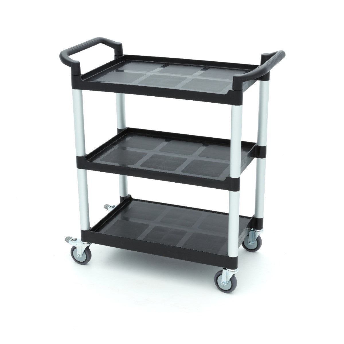 Chariot de service - 3 étagères en plastique - 86.5 x 42.5 cm inox 50 L Maxima - Chariot CHR inox professionnel CHR - matériel cuisine pro - Cuistéo