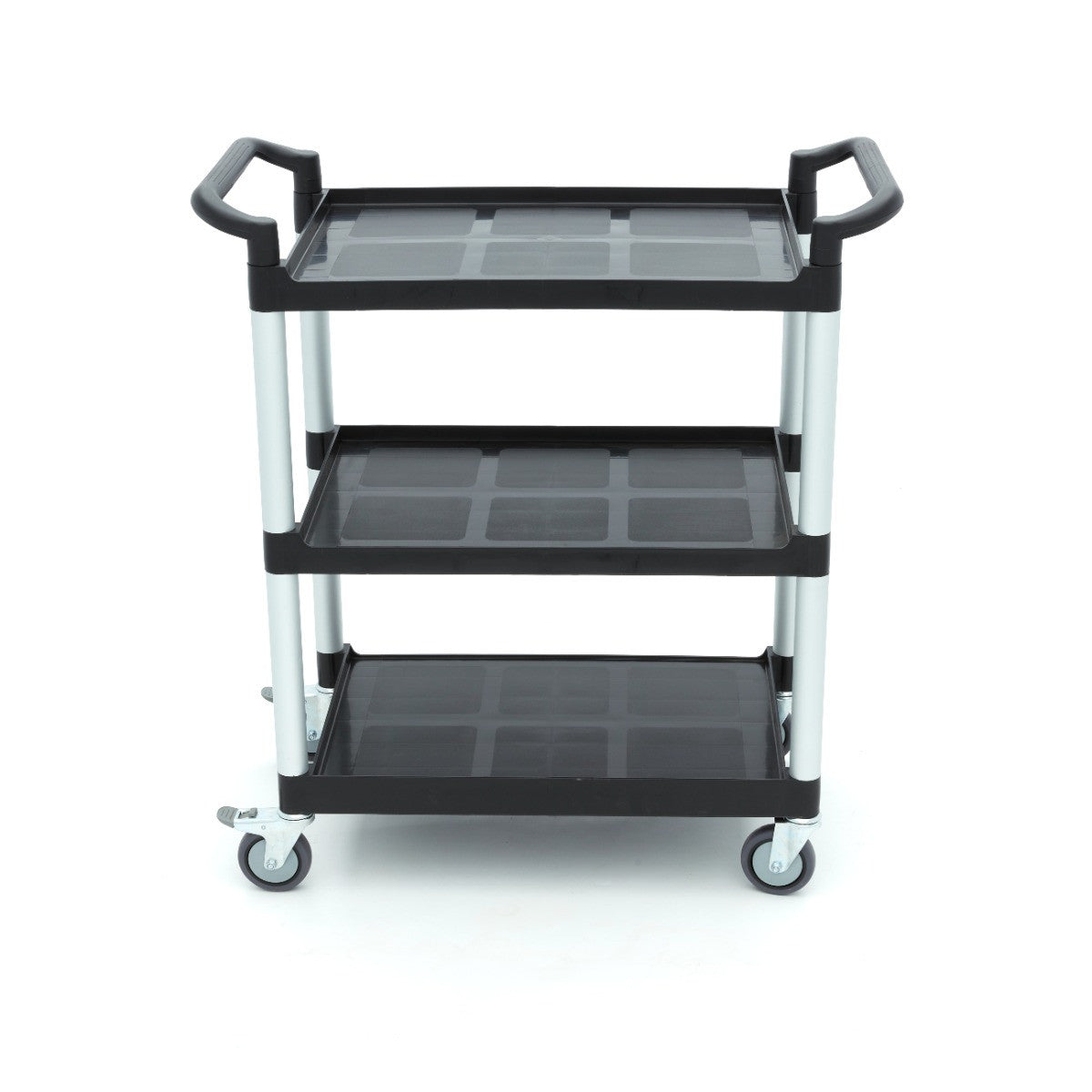 Chariot de service - 3 étagères en plastique - 86.5 x 42.5 cm inox 50 L Maxima - vue 2 - Chariot CHR inox pro CHR - Cuistéo