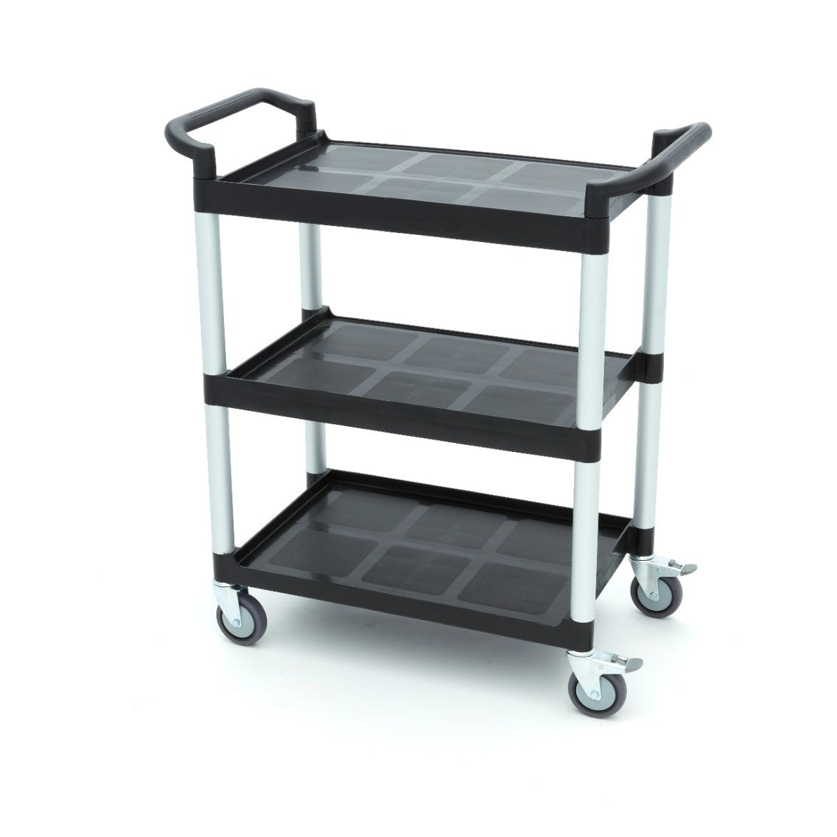 Chariot de service - 3 étagères en plastique - 86.5 x 42.5 cm inox 50 L Maxima - vue 4 - Chariot CHR inox pro CHR - Cuistéo