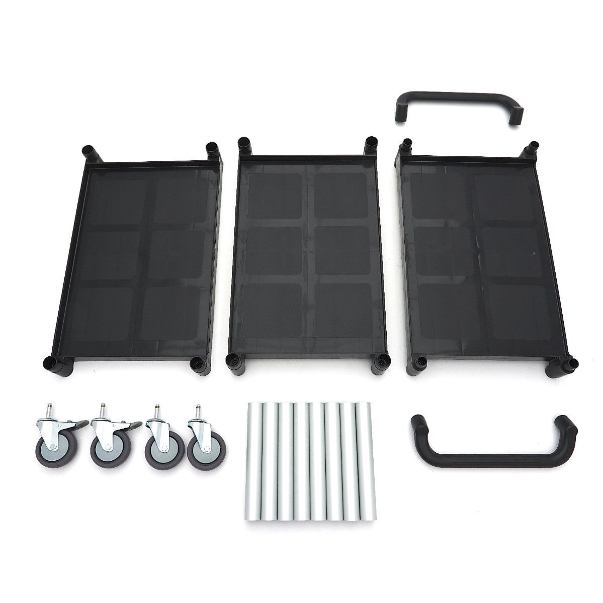 Chariot de service - 3 étagères en plastique - 86.5 x 42.5 cm inox 50 L Maxima - vue 6 - Chariot CHR inox pro CHR - Cuistéo