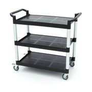 Chariot de service - 3 étagères plastique - 103x50.5 cm inox 50 L Maxima - Chariot CHR inox professionnel CHR - matériel cuisine pro - Cuistéo