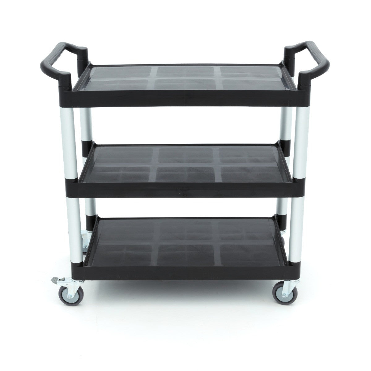 Chariot de service - 3 étagères plastique - 103x50.5 cm inox 50 L Maxima - vue 2 - Chariot CHR inox pro CHR - Cuistéo