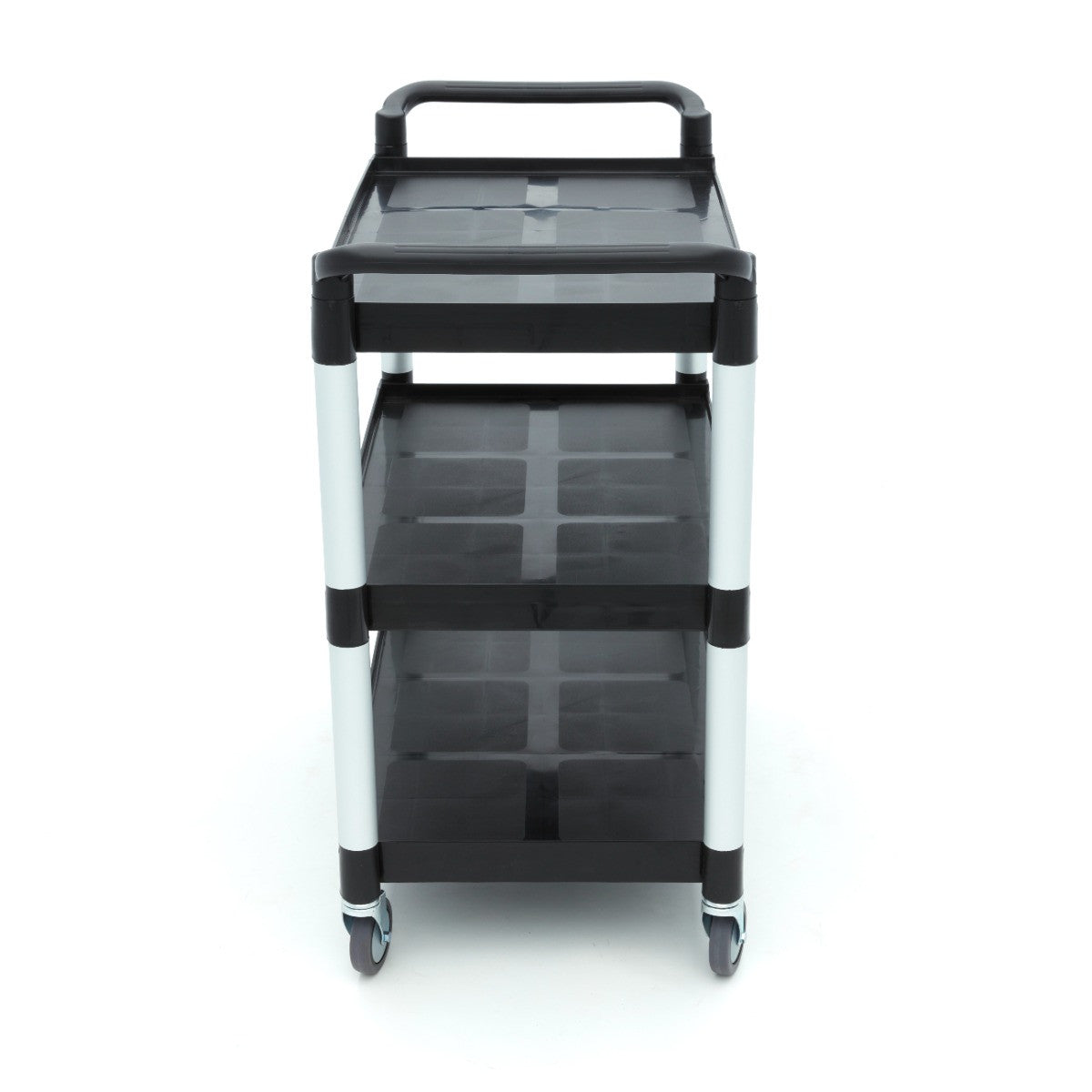 Chariot de service - 3 étagères plastique - 103x50.5 cm inox 50 L Maxima - vue 3 - Chariot CHR inox pro CHR - Cuistéo