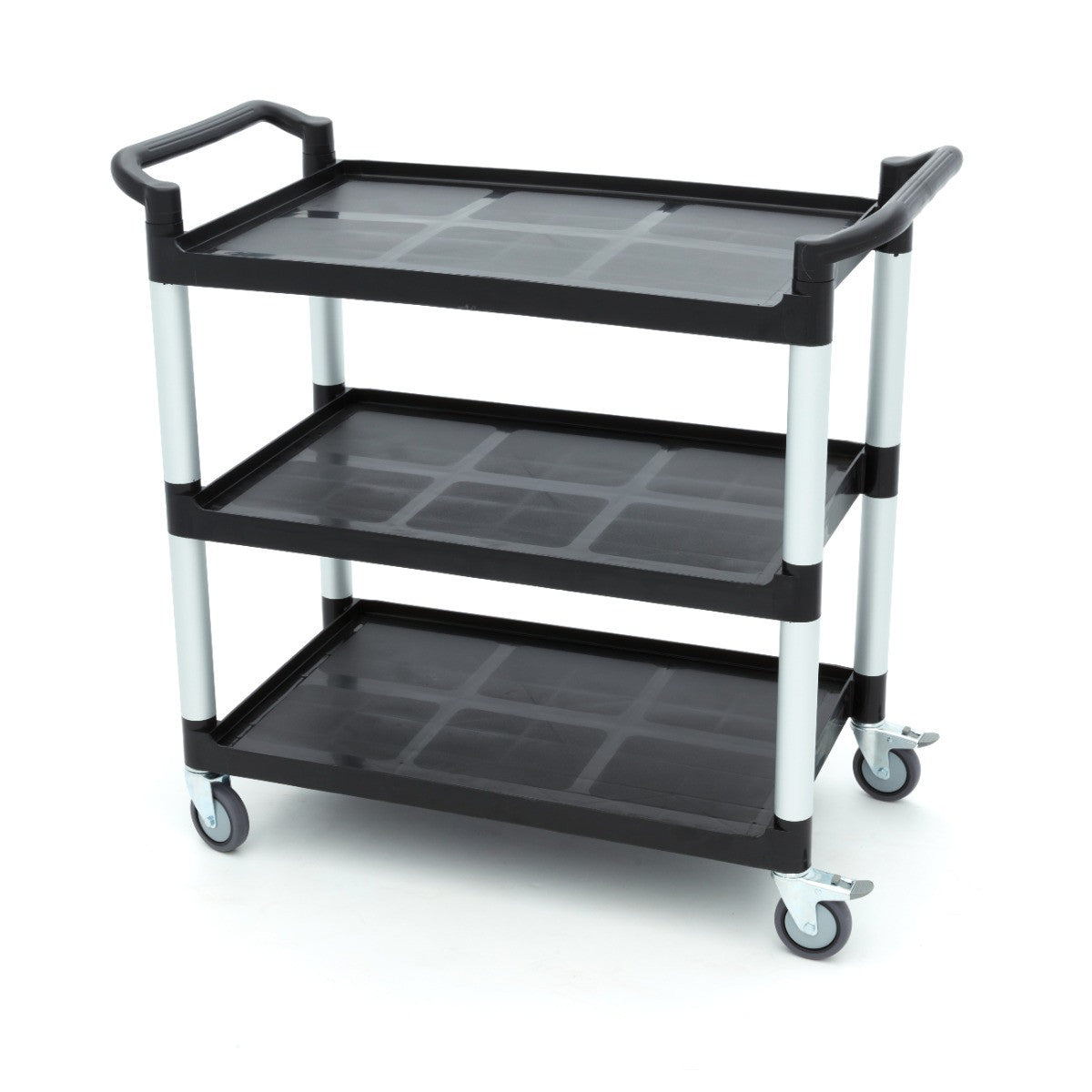 Chariot de service - 3 étagères plastique - 103x50.5 cm inox 50 L Maxima - vue 4 - Chariot CHR inox pro CHR - Cuistéo