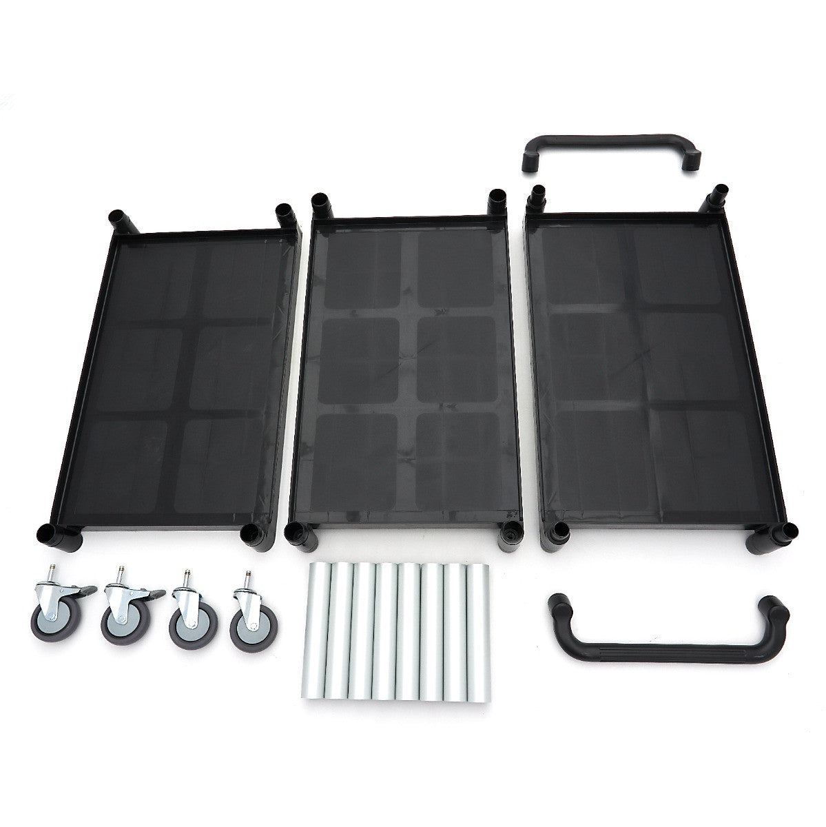 Chariot de service - 3 étagères plastique - 103x50.5 cm inox 50 L Maxima - vue 6 - Chariot CHR inox pro CHR - Cuistéo