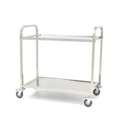 Chariot de service en acier inoxydable - 2 étagères 40 L Maxima - Chariot de service professionnel CHR - matériel cuisine pro - Cuistéo