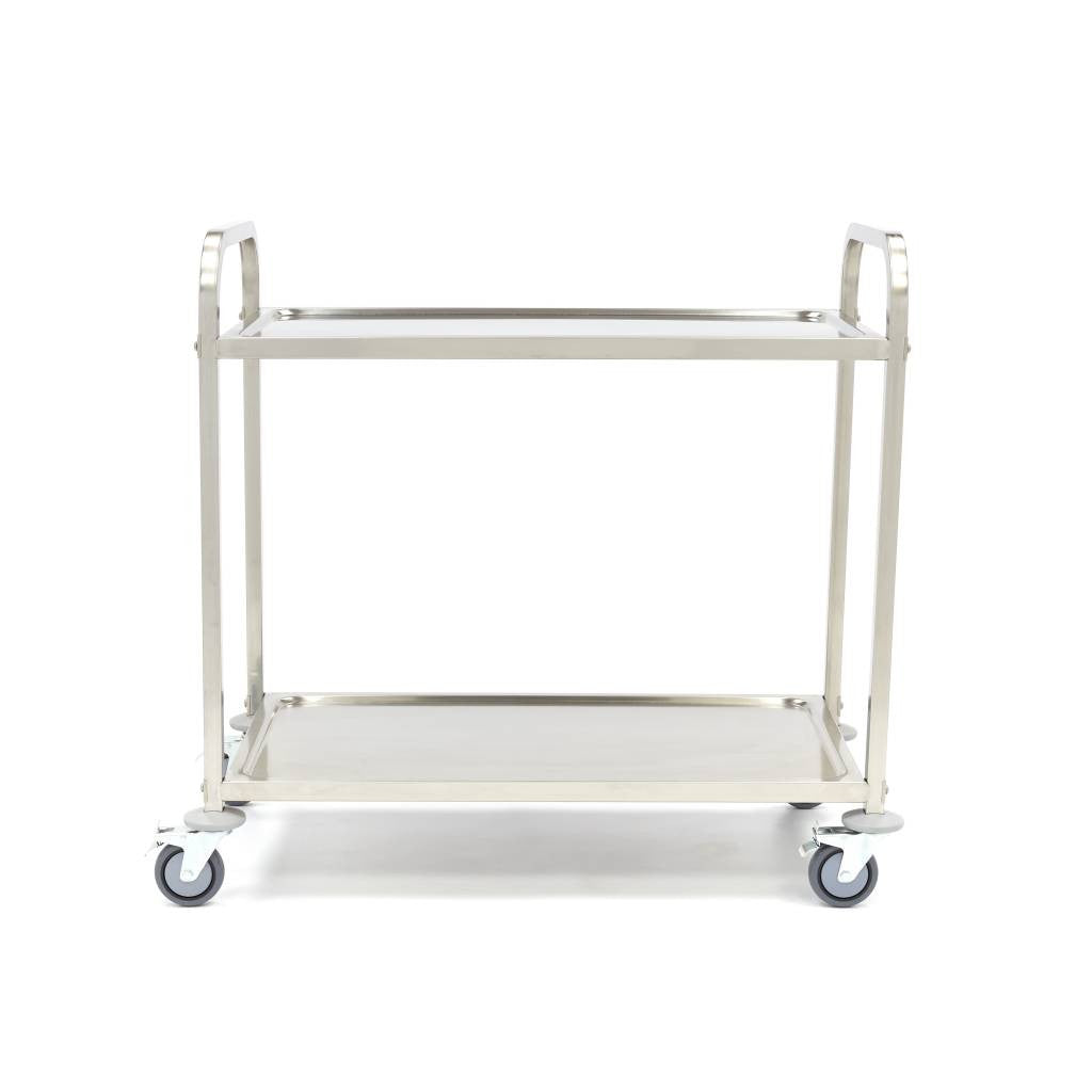 Chariot de service en acier inoxydable - 2 étagères 40 L Maxima - vue 5 - Chariot de service pro CHR - Cuistéo