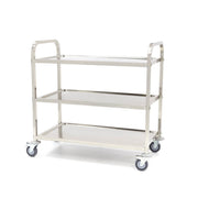 Chariot de service en acier inoxydable - 3 étagères 40 L Maxima - Chariot de service professionnel CHR - matériel cuisine pro - Cuistéo