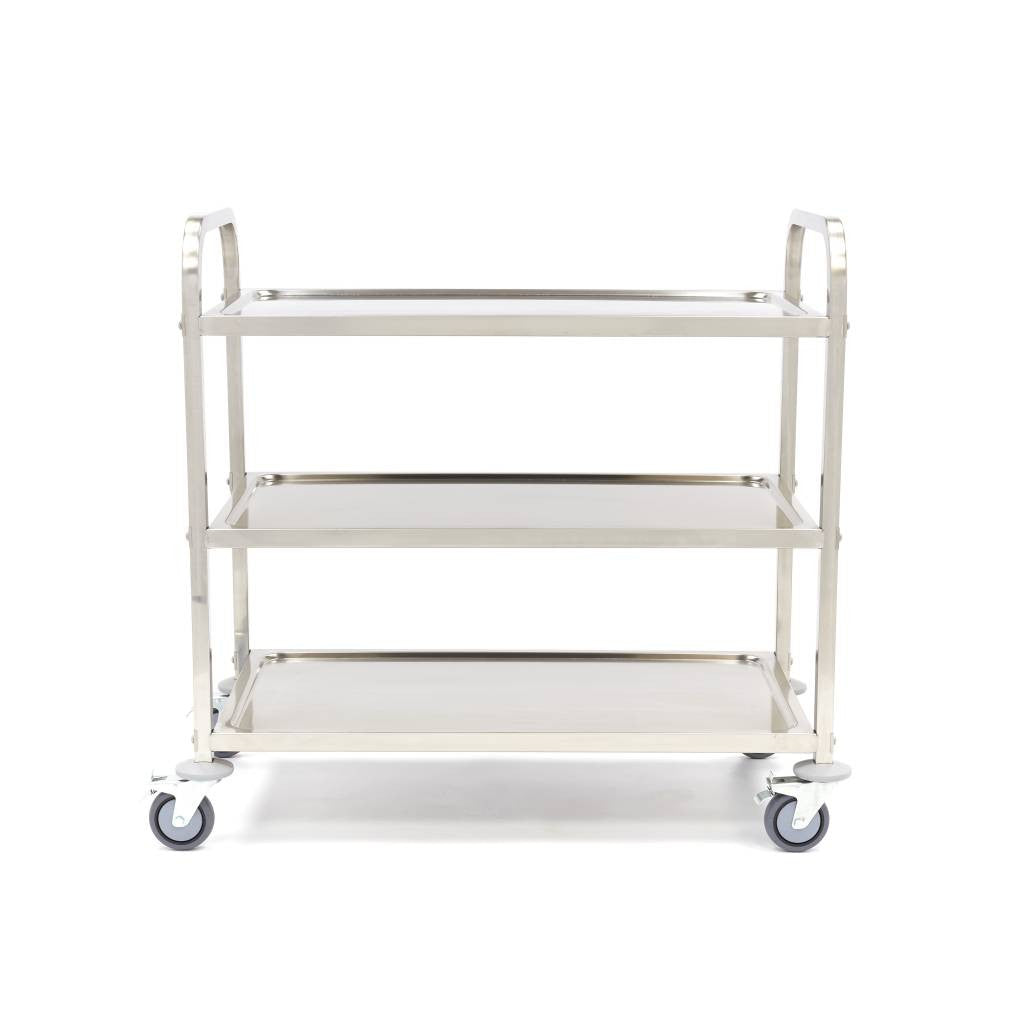 Chariot de service en acier inoxydable - 3 étagères 40 L Maxima - vue 5 - Chariot de service pro CHR - Cuistéo