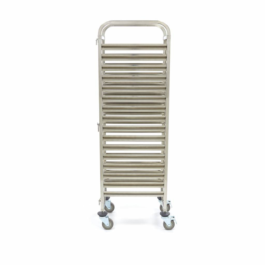 Chariot à plateaux - 16 plateaux GN 1/1 - Acier inoxydable Maxima - vue 4 - Chariot gastronorme pro CHR - Cuistéo