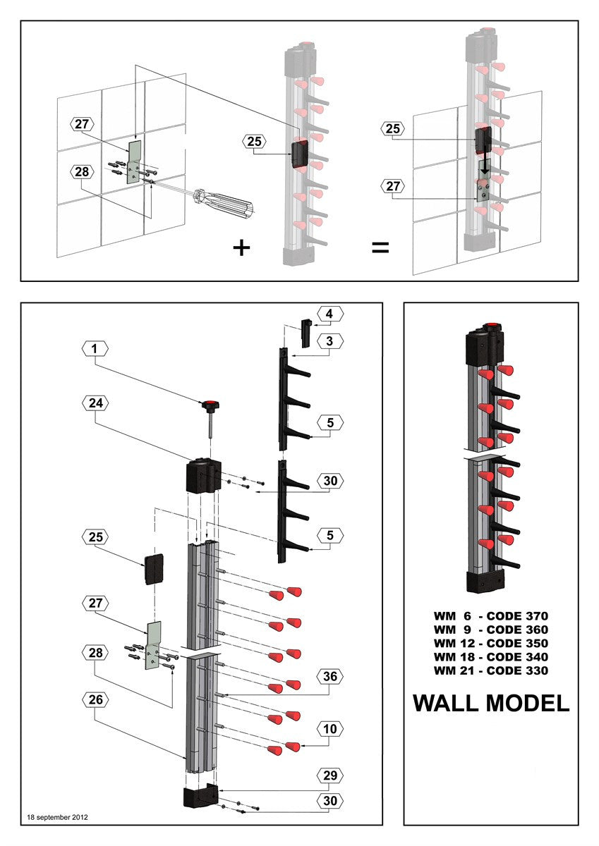 Porte assiettes dressées murale 21 L. 70 mm Combisteel - vue 2 - Porte assiettes pro CHR - Cuistéo