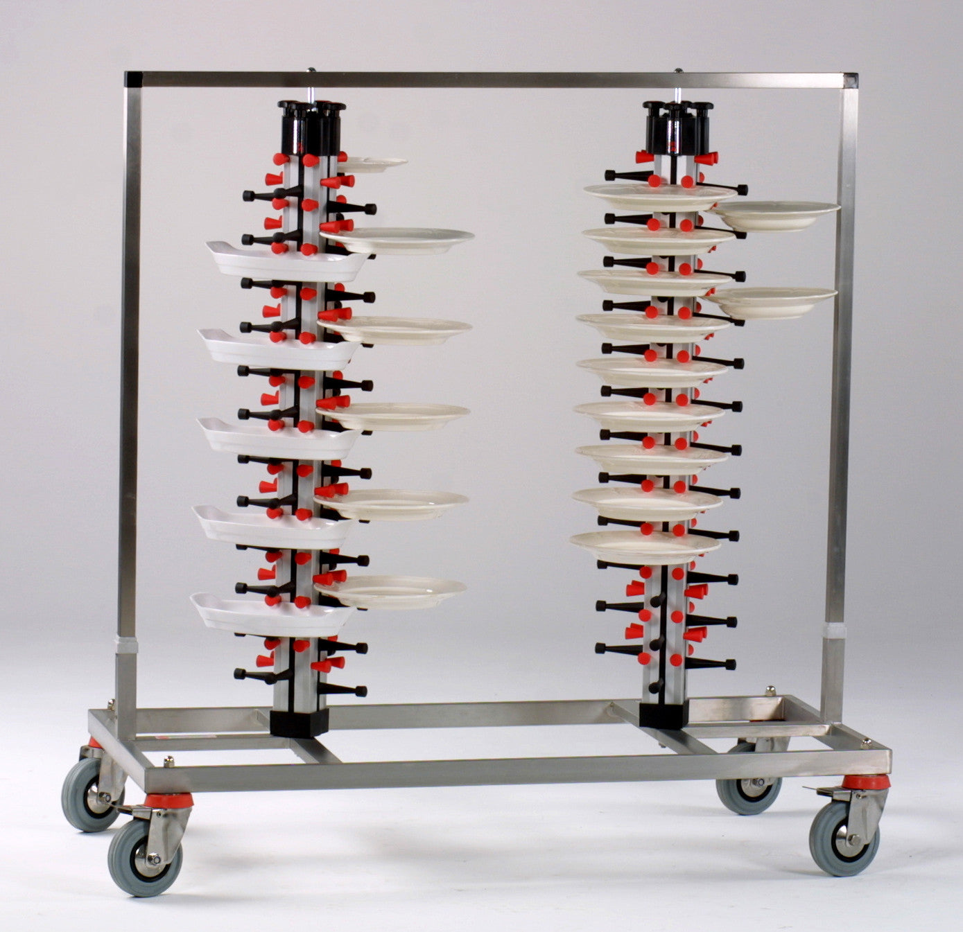 Distributeur assiettes - 96 assiettes - Ø380mm - 1380x600x1200mm - TWIN-96 Saro - Chariot à assiettes professionnel CHR - matériel cuisine pro - Cuistéo