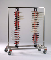 Distributeur assiettes - 120 assiettes - Ø380mm - 1580x600x1200mm - TWIN-120 Saro - Chariot à assiettes professionnel CHR - matériel cuisine pro - Cuistéo