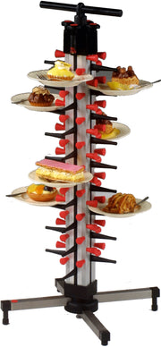 Égouttoir assiettes - Table - 36 assiettes - Rotatif - 350x350x925mm - TM-36 inox Saro - Chariot à assiettes professionnel CHR - matériel cuisine pro - Cuistéo