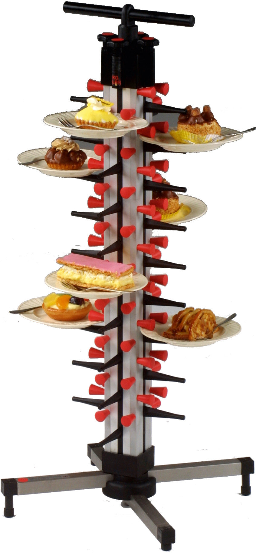 Égouttoir assiettes - Table - 36 assiettes - Rotatif - 350x350x925mm - TM-36 inox Saro - Chariot à assiettes professionnel CHR - matériel cuisine pro - Cuistéo