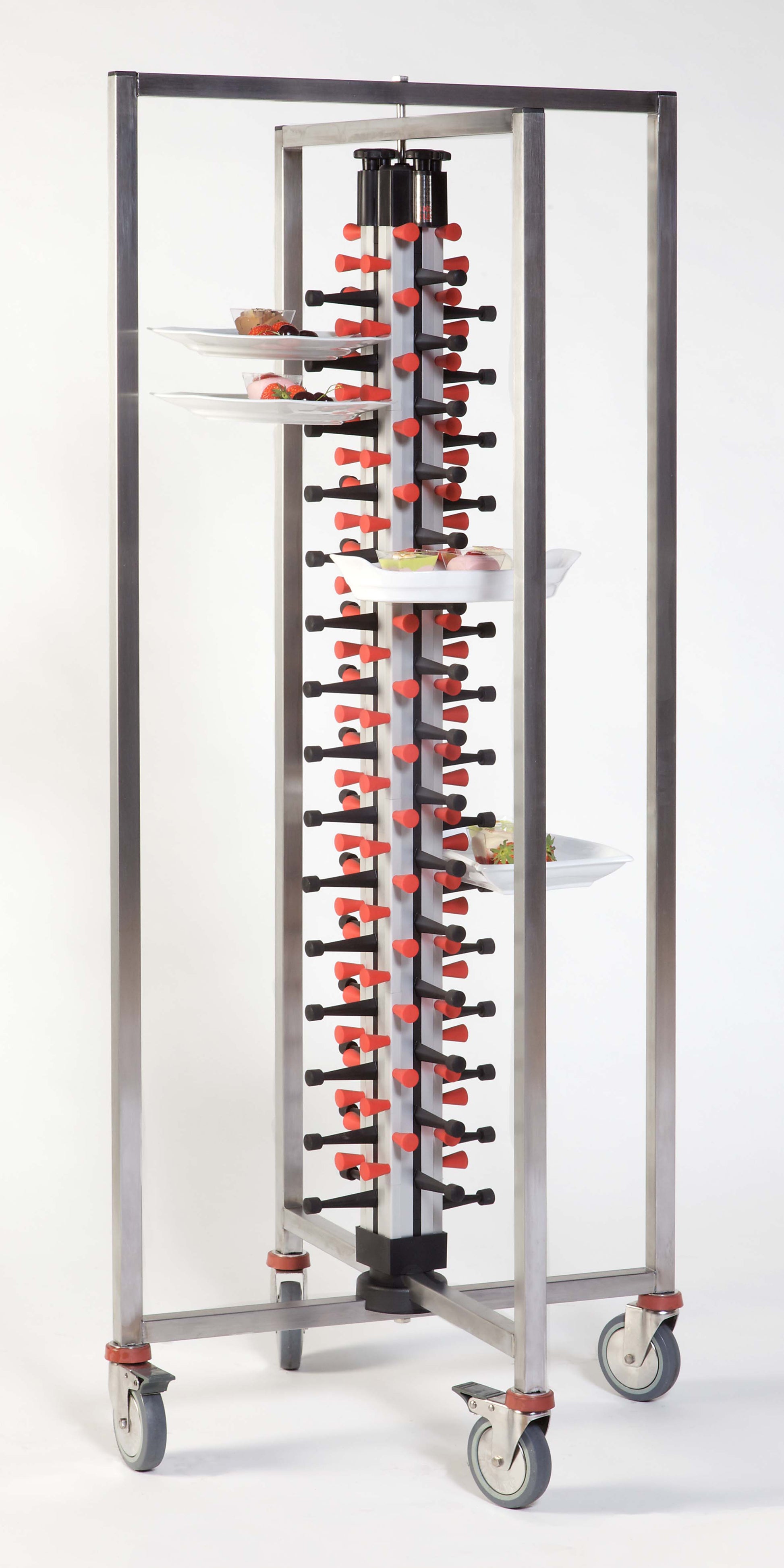 Empileur assiettes - Pliable - 60 assiettes - Ø380mm - 1490x480x480mm - PM 60 Saro - Chariot à assiettes professionnel CHR - matériel cuisine pro - Cuistéo