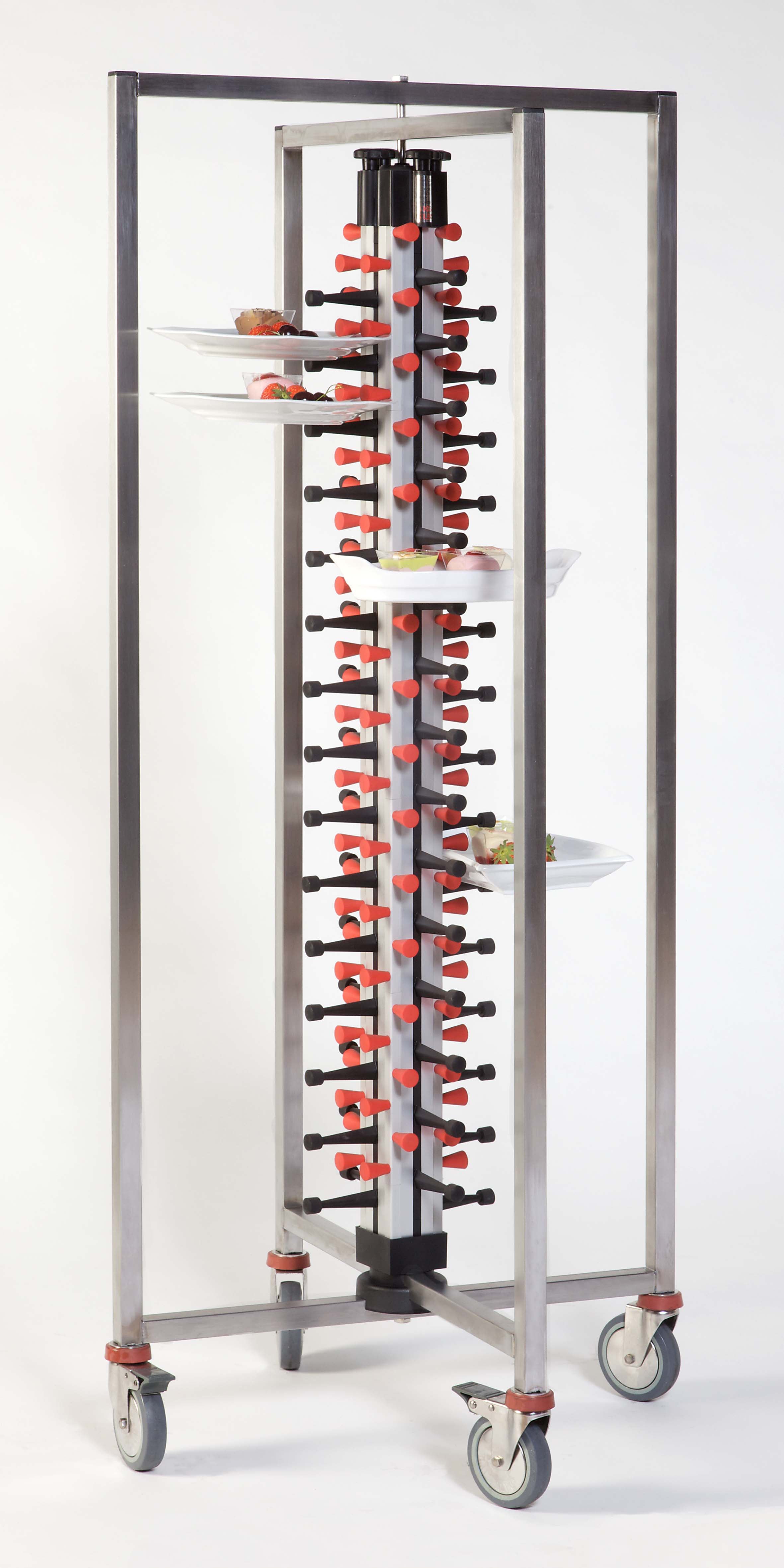 Empileur assiettes - Pliable - 60 assiettes - Ø380mm - 1490x480x480mm - PM 60 Saro - Chariot à assiettes professionnel CHR - matériel cuisine pro - Cuistéo