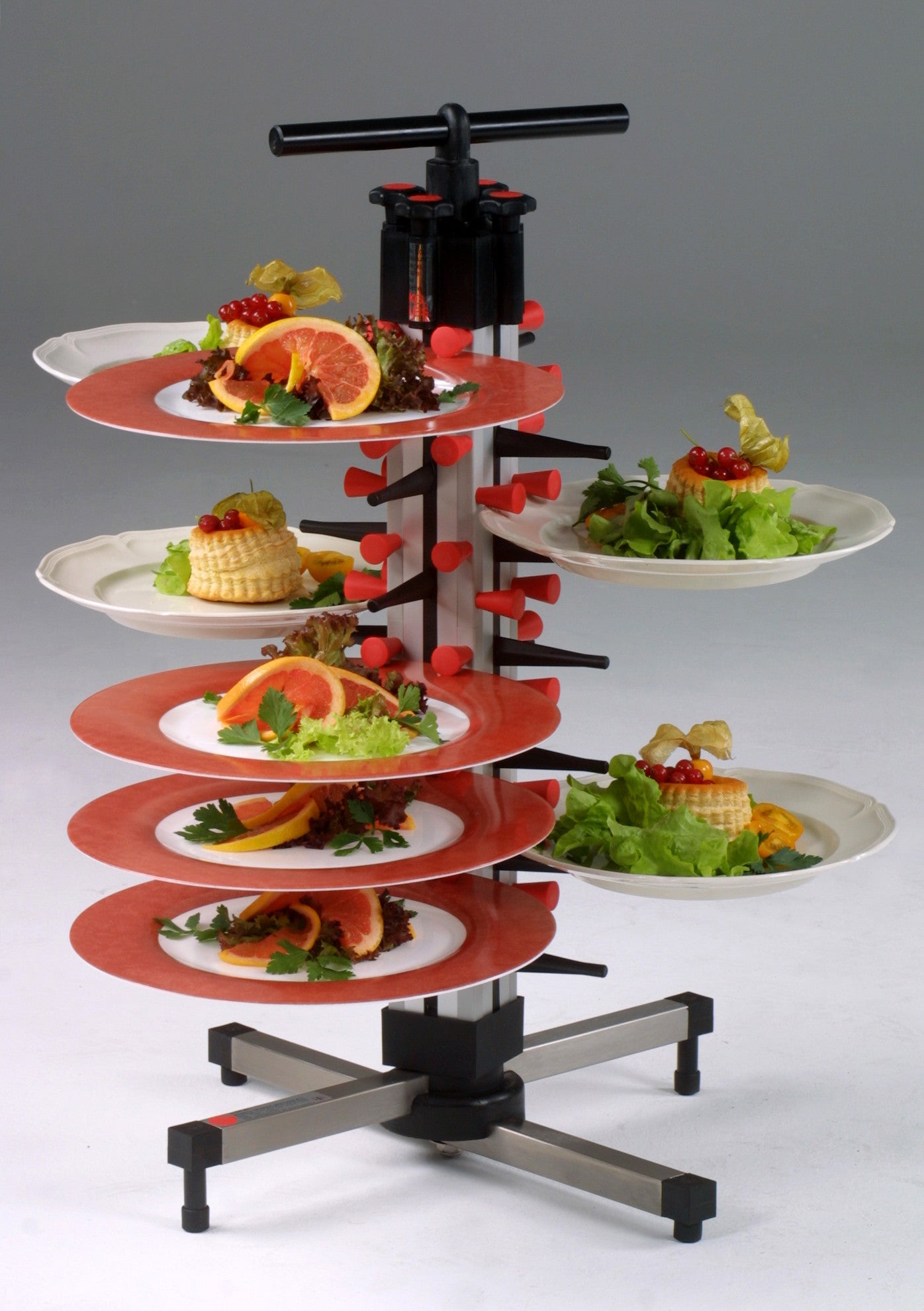Empileur assiettes - Rotatif - 24 assiettes - Ø380mm - 360x360x760mm Saro - Chariot à assiettes professionnel CHR - matériel cuisine pro - Cuistéo