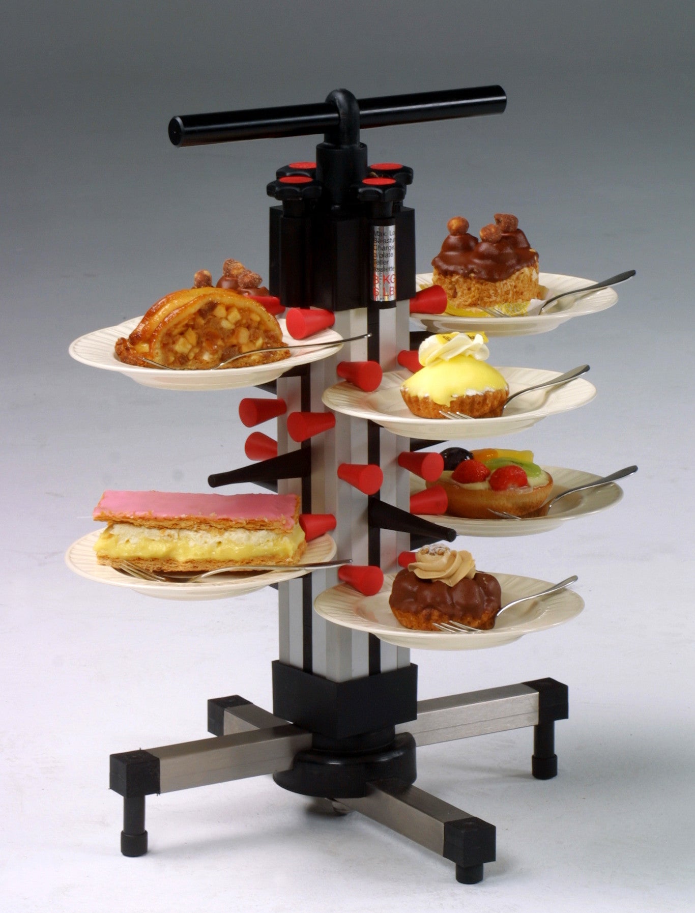Empileur assiettes - Rotatif - 12 assiettes - Ø380mm - 270x270x490mm Saro - Chariot à assiettes professionnel CHR - matériel cuisine pro - Cuistéo