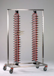 Chariot assiettes - 168 assiettes - Ø380mm - 600x1200x1860mm - TWIN-168 inox Saro - Chariot à assiettes professionnel CHR - matériel cuisine pro - Cuistéo