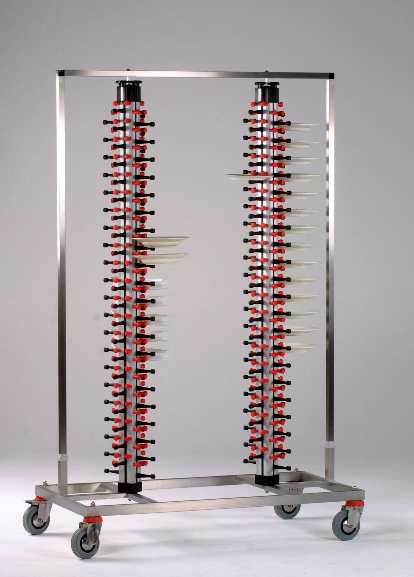 Chariot assiettes - 168 assiettes - Ø380mm - 600x1200x1860mm - TWIN-168 inox Saro - Chariot à assiettes professionnel CHR - matériel cuisine pro - Cuistéo