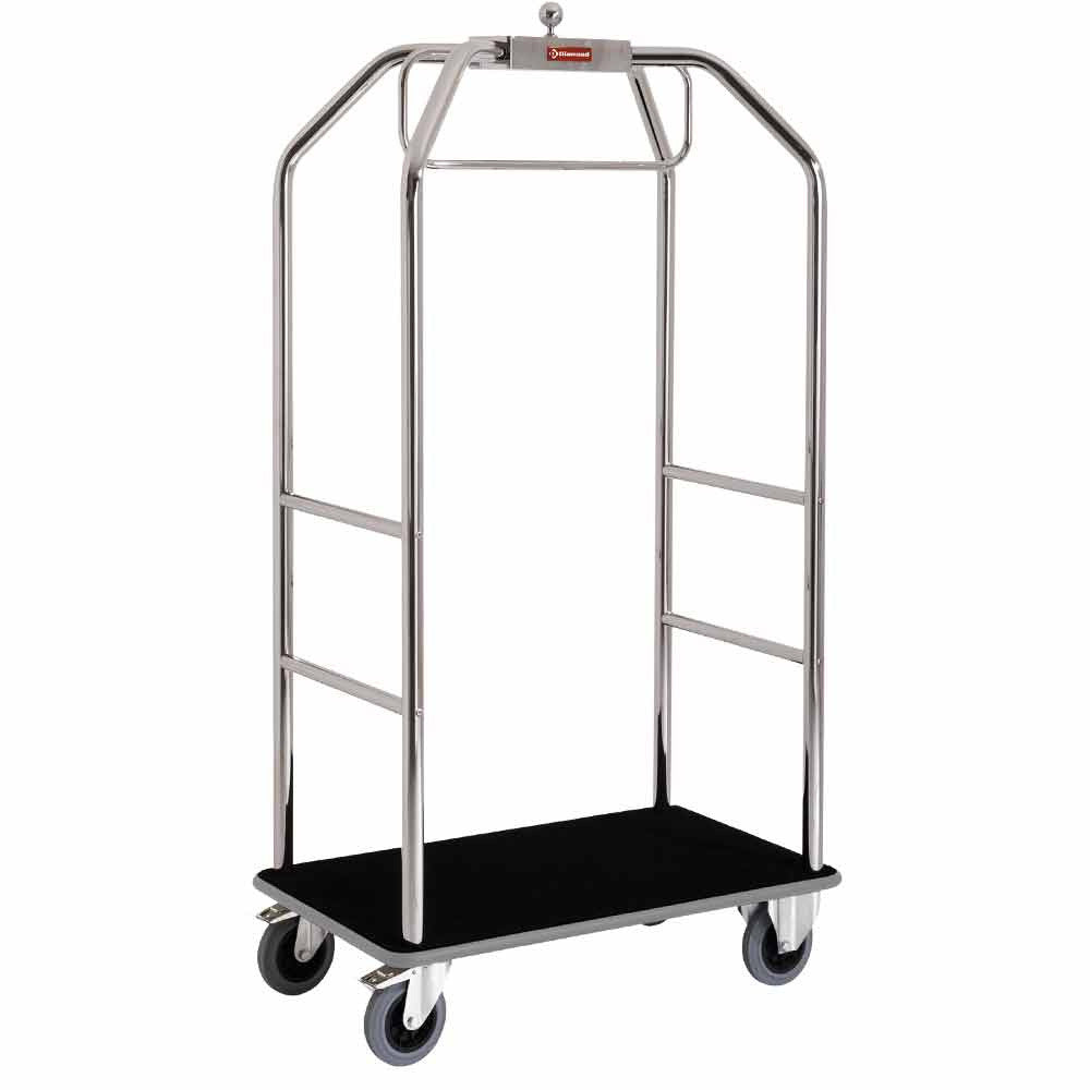 Chariot pour valises/ vestiaire chromé 2 roues frein - Diamond